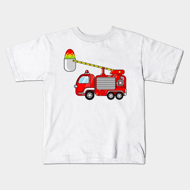 firefighters truck Kids T-Shirt by osvaldoport76